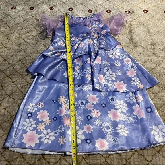 Encanto Isabela Girls Dress up Cosplay Costume Outfit Necklace Flower Clip Sz S - Picture 8 of 8